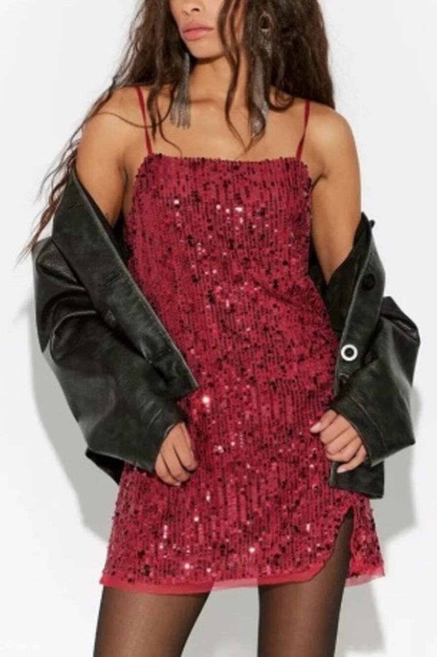 085 NWT Intimately by Free People Midnight Kiss Mini Slip | Cherry Combo | S